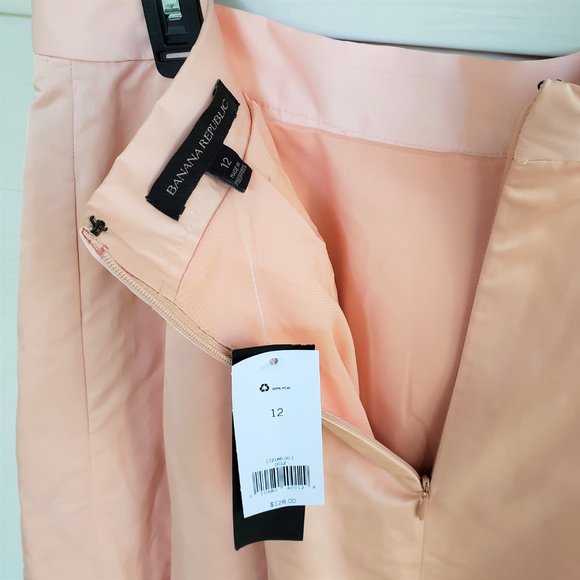 NWT Banana Republic light pink blush heavy weight satin skirt - Picture 5 of 6